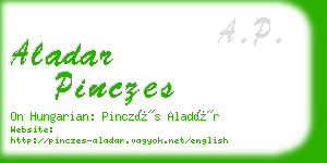 aladar pinczes business card